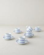 Elisa Porcelain 12 Pieces 6 Servings Coffee Cup Set 80 ml - Blue