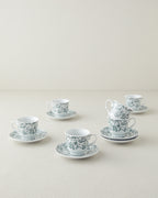 Orient Porcelain 12 Pieces 6 Servings Coffee Cup Set 80 ml Green