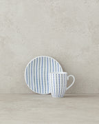 Lena Porcelain 12 Pieces 6 Servings Coffee Cup Set 80 ml Blue - Green (view 2)