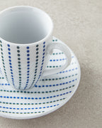 Lena Porcelain 12 Pieces 6 Servings Coffee Cup Set 80 ml Blue - Green (view 4)