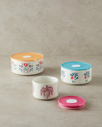 Carnival Posy New Bone China Storage Container 600 ml Blue (view 4)