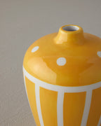Dot Stripe Dolomite Vase 10x10x14.3 cm Orange (view 2)
