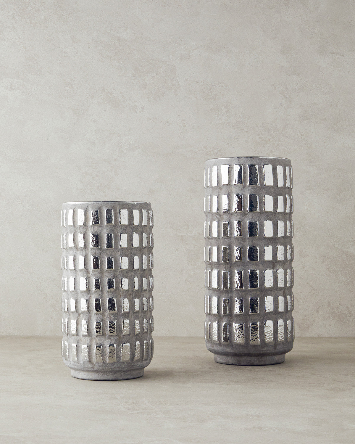 Glossy Stoneware Vase Silver (view 6)