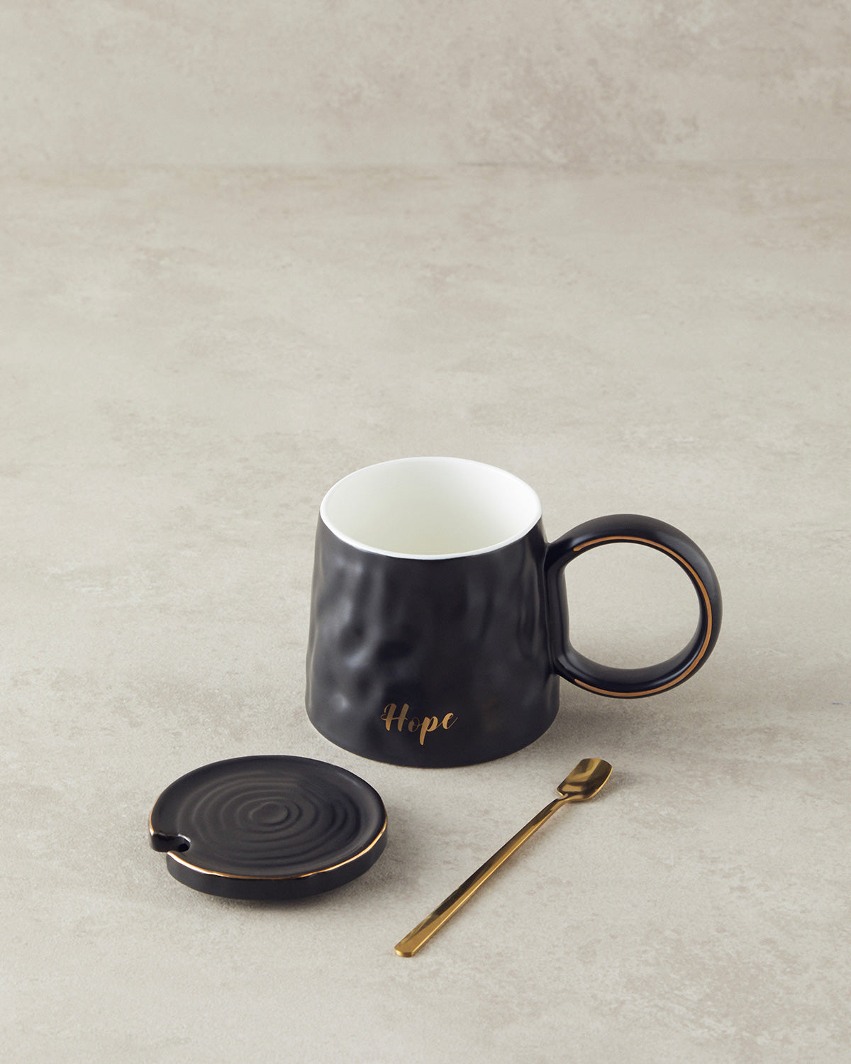 New Bone China with Lid and Spoon Mug 350 ml (view 6)