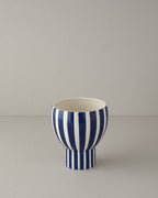 Exotic Strip Ceramic Vase - Navy Blue - 18x18x20.5 cm