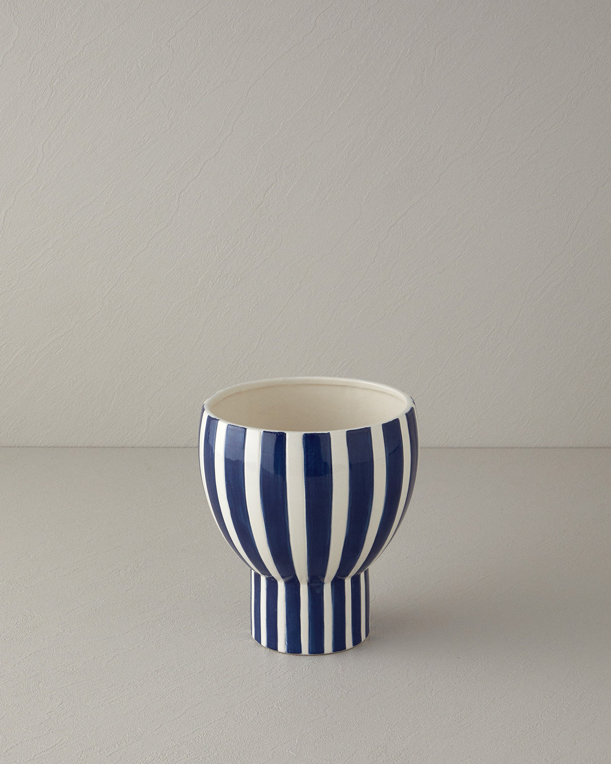 Exotic Strip Ceramic Vase - Navy Blue - 18x18x20.5 cm