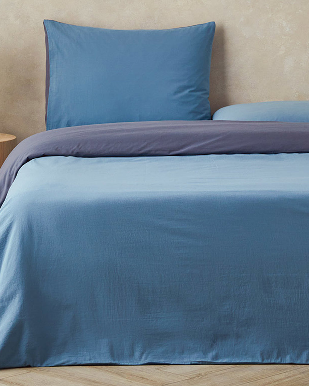 Flush Cotton Duvet Cover Set - Gray - Stone - King 240x220 cm (view 2)