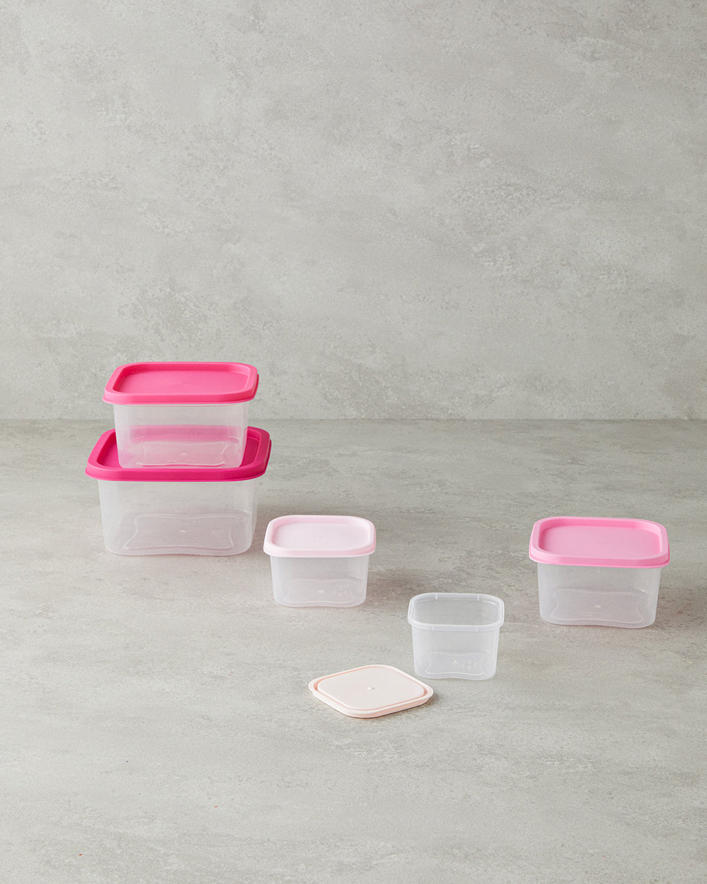 Keep Me Plastic 5 Pieces Storage Container 16 cm Pink