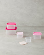 Keep Me Plastic 5 Pieces Storage Container 16 cm Pink