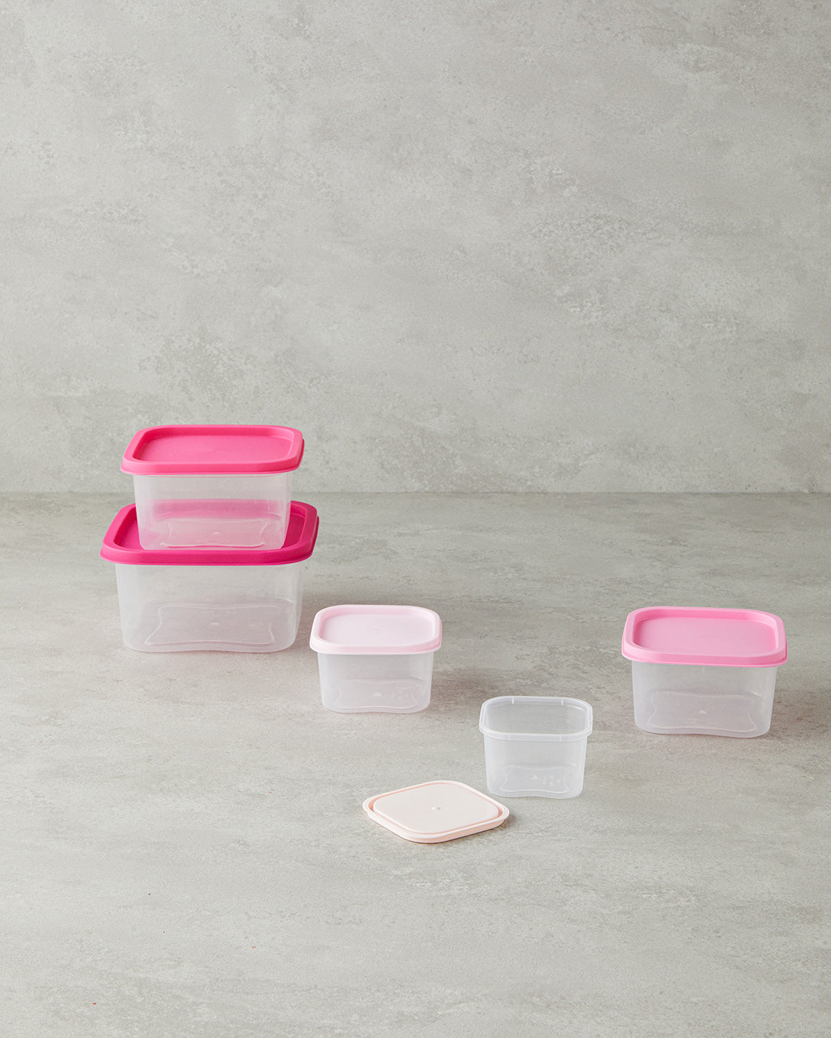 Keep Me Plastic 5 Pieces Storage Container 16 cm Pink