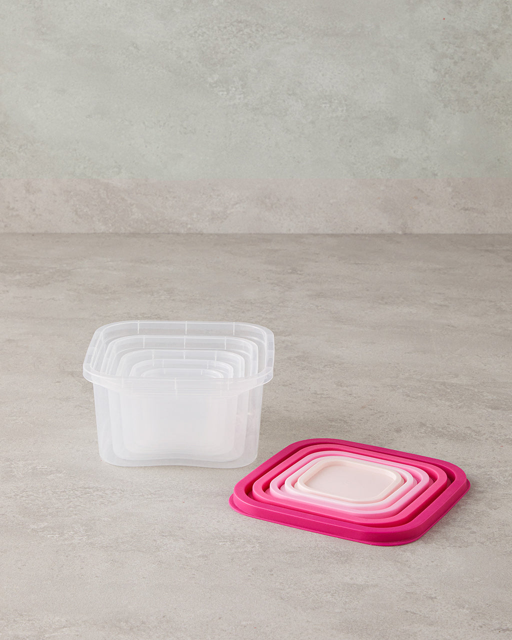 Keep Me Plastic 5 Pieces Storage Container 16 cm Pink (view 3)