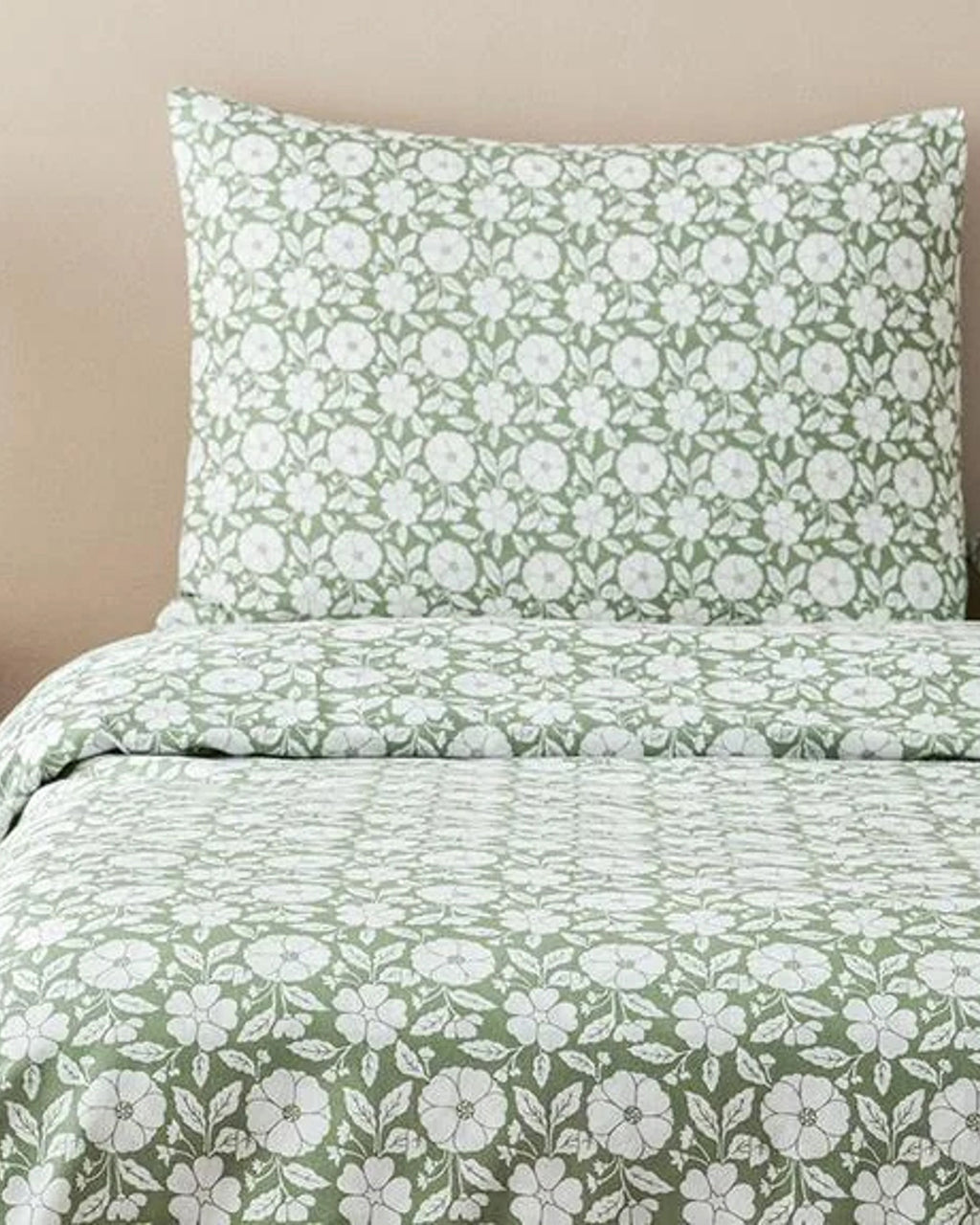 Parterre Easy Iron Duvet Cover Set - Light Green - Single 160x220 cm