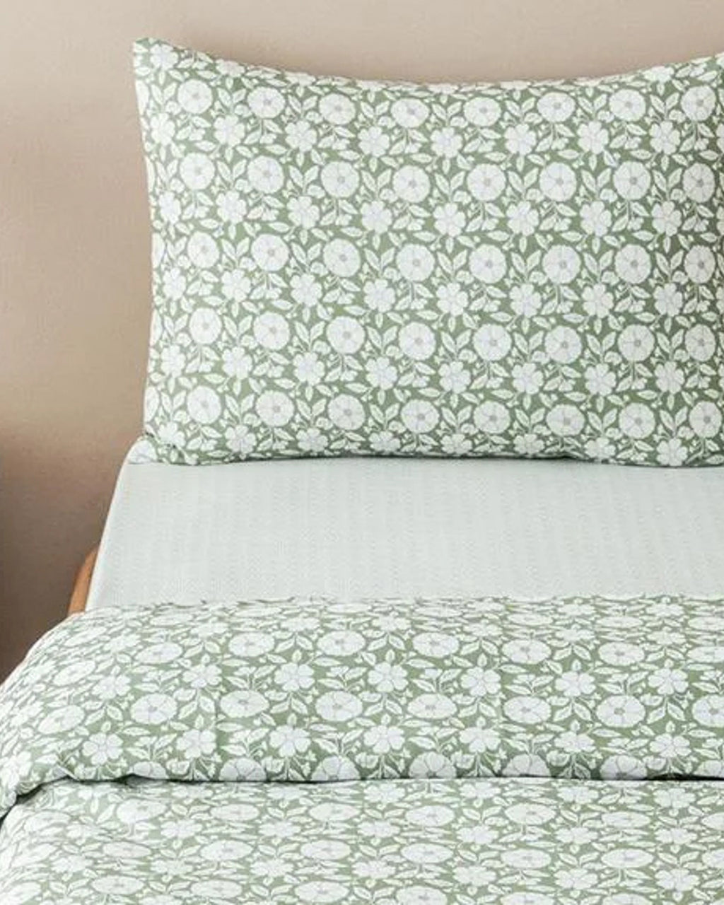 Parterre Easy Iron Duvet Cover Set - Light Green - Double 200x220 cm (view 2)