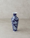 Flowery Bird Porcelain Vase 10x10x24 cm Blue - White