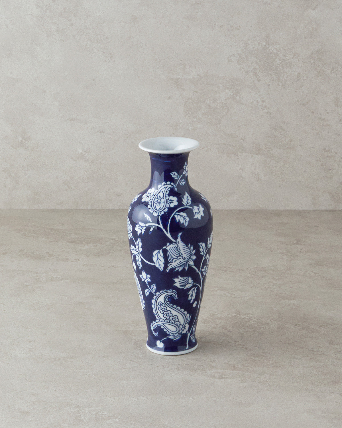 Flowery Bird Porcelain Vase 10x10x24 cm Blue - White