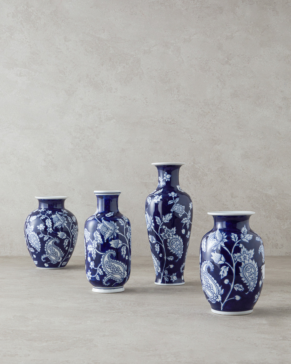 Flowery Bird Porcelain Vase 10x10x24 cm Blue - White (view 3)