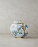 Sakura Garden Porcelain Vase - Blue Gold - 11x27x24 cm