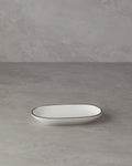 Porcelain Rectangular Plate Black - 18 cm