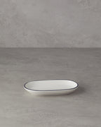 Porcelain Rectangular Plate Black - 18 cm