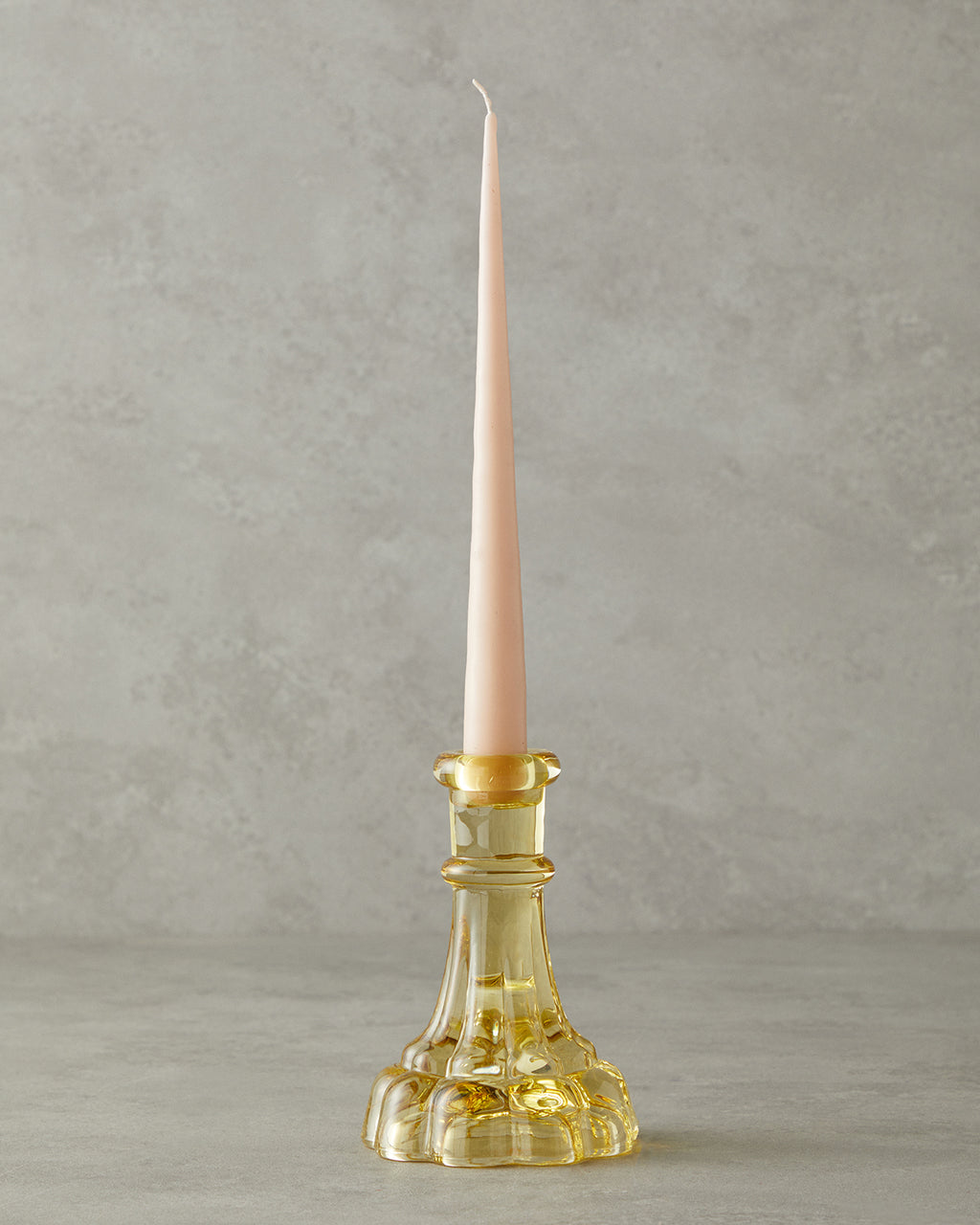 Cyrstal Glass Candelabra 14 cm Amber