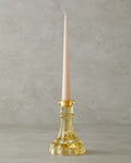 Cyrstal Glass Candelabra 14 cm Amber