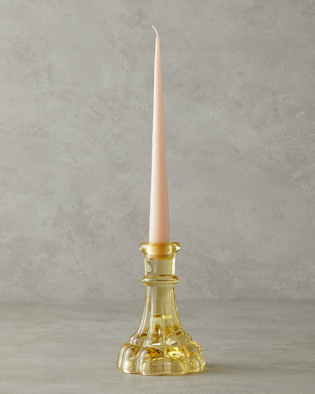 Cyrstal Glass Candelabra 14 cm Amber