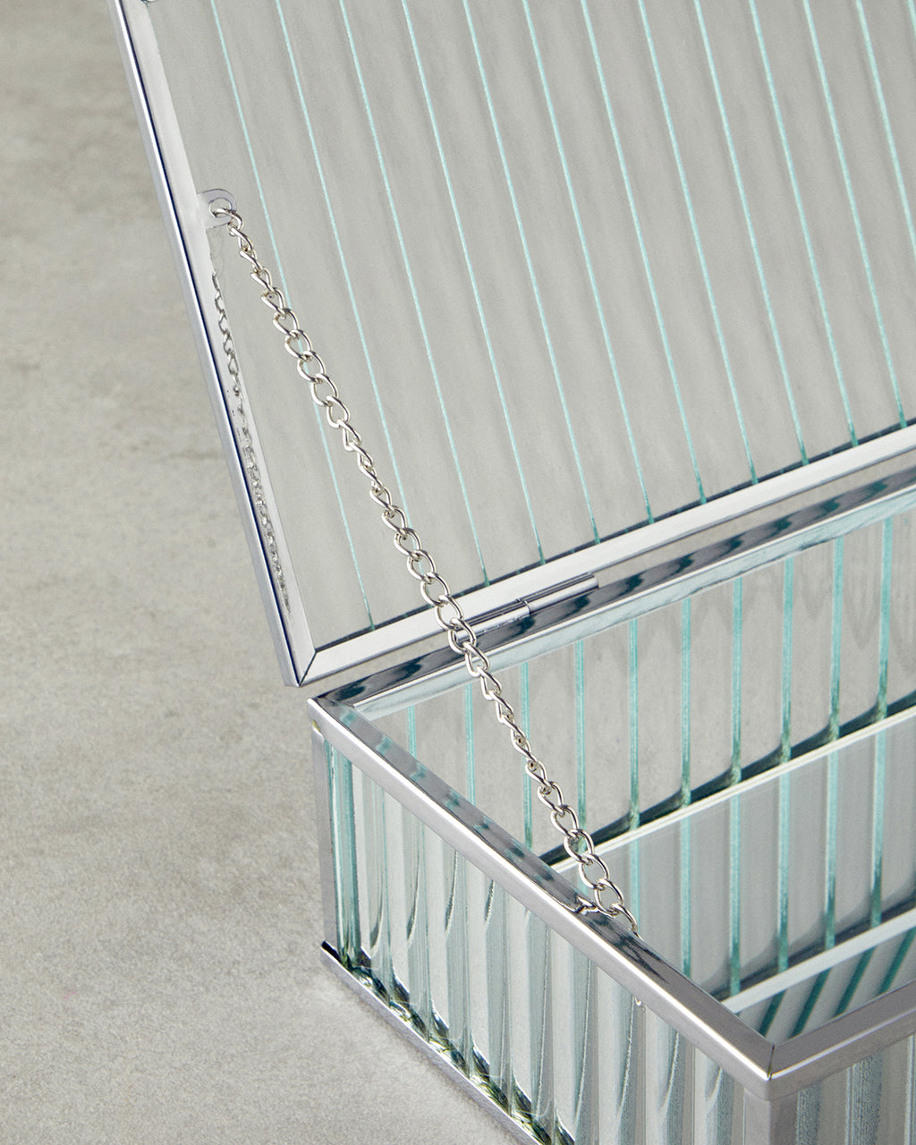 Glamour Glass Decorative Box Silver (view 3)