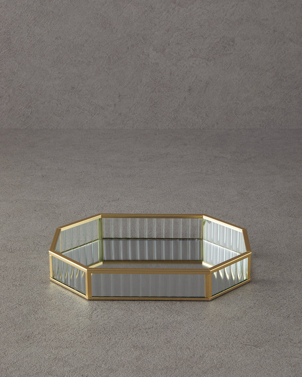 Luxury Glass Decorative Tray Gold - 25x18 cm