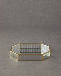Luxury Glass Decorative Tray Gold - 25x18 cm