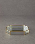 Luxury Glass Decorative Tray Gold - 25x18 cm