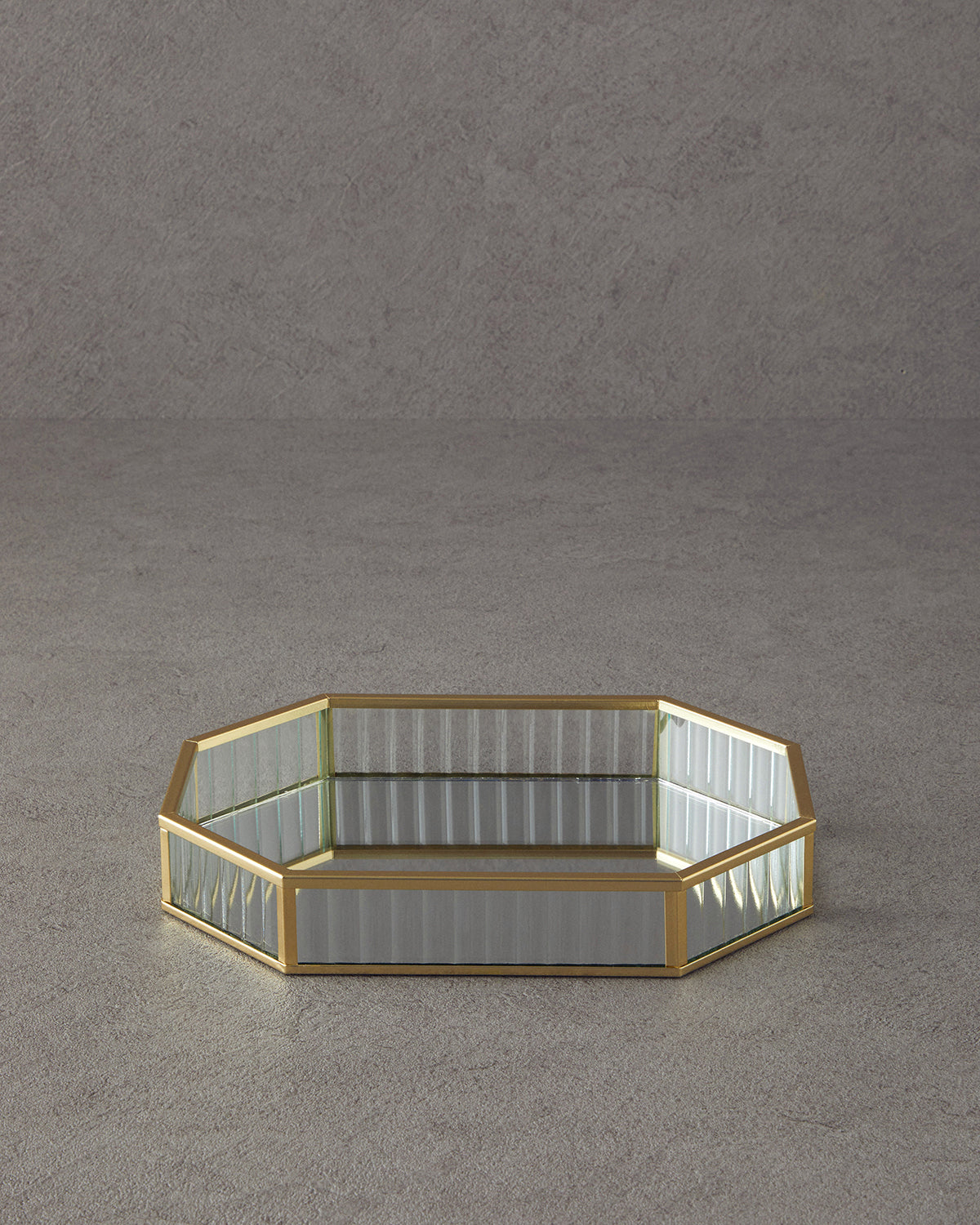 Luxury Glass Decorative Tray Gold - 25x18 cm