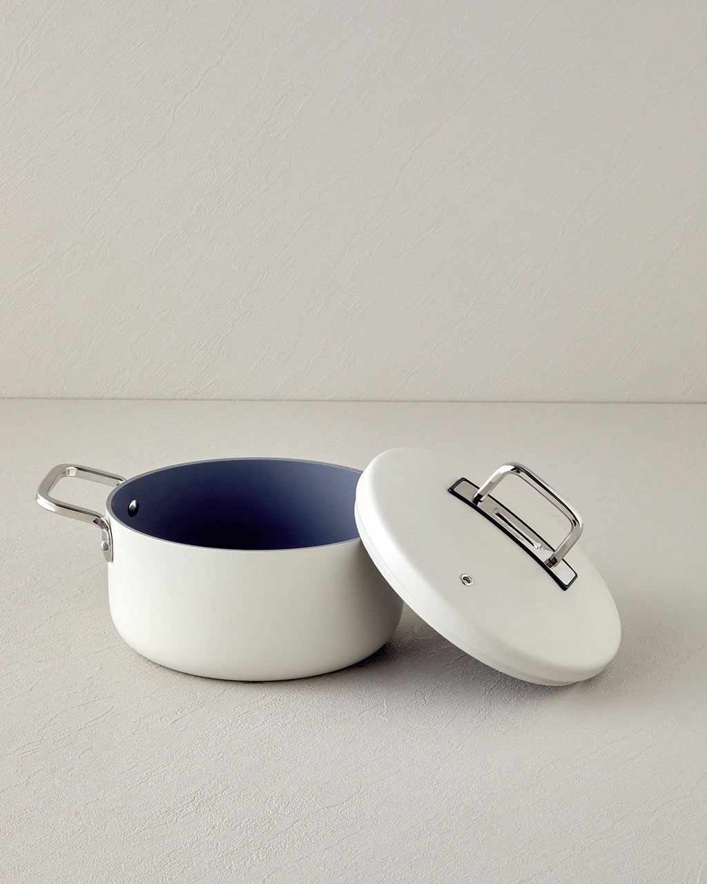 Luna Aluminum Deep Pot 20 cm - Cream