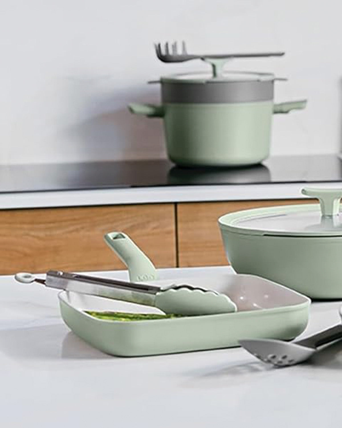 Aluminum Grill Pan 24 cm Sage Green (view 2)