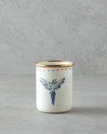 Enamel Glass 350 ml White - Blue