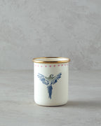 Enamel Glass 350 ml White - Blue
