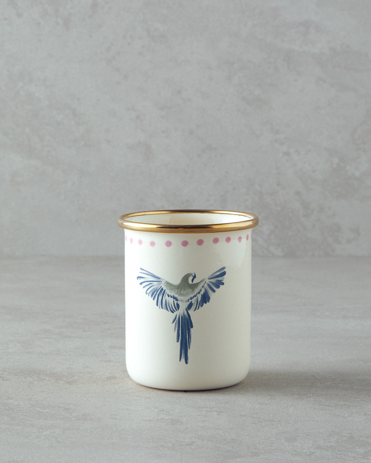 Enamel Glass 350 ml White - Blue
