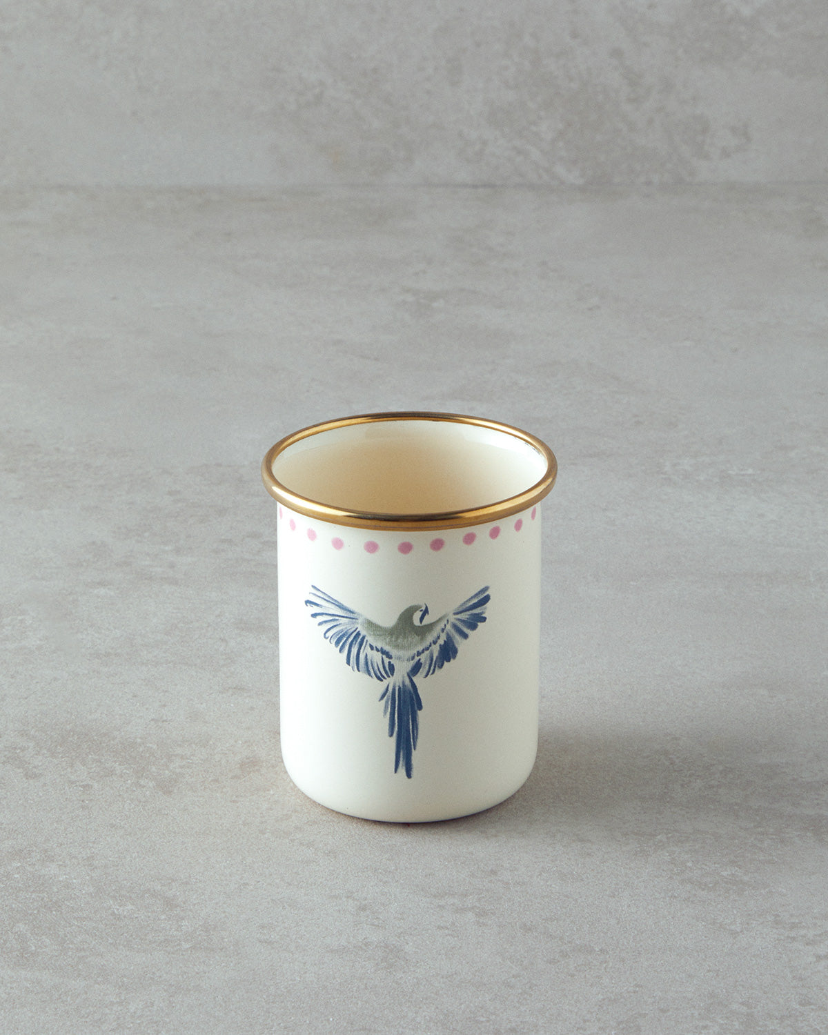 Enamel Glass 350 ml White - Blue (view 2)