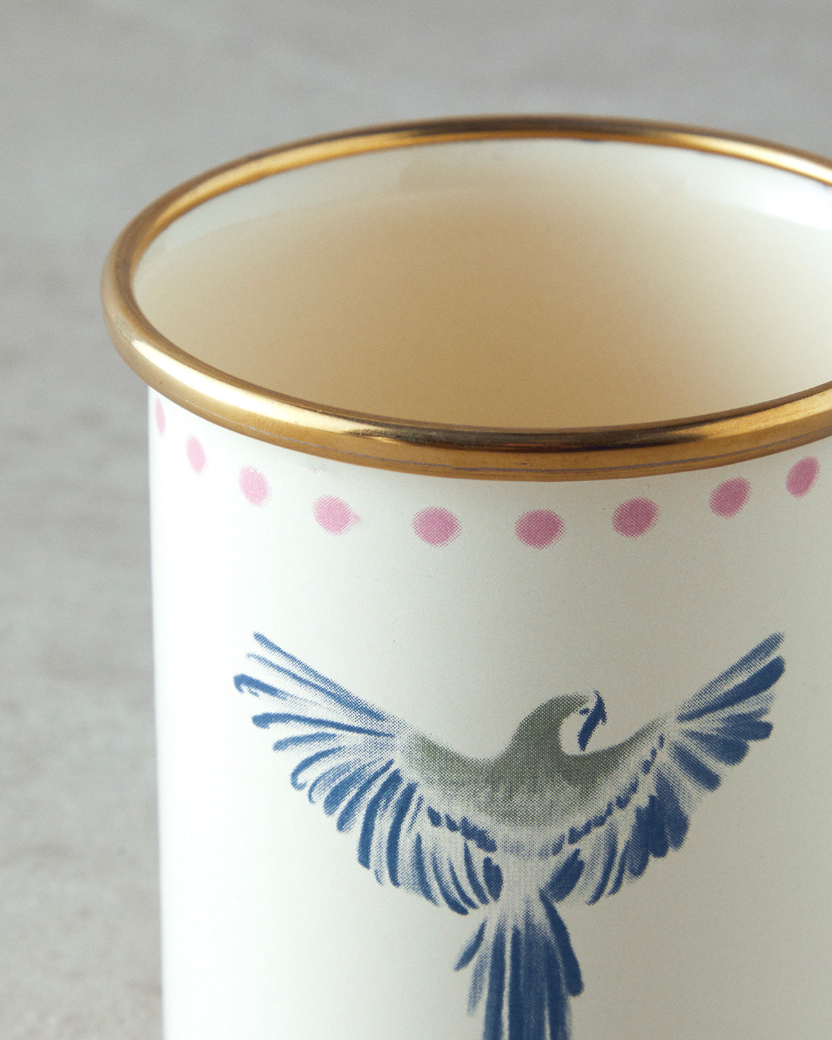 Enamel Glass 350 ml White - Blue (view 3)