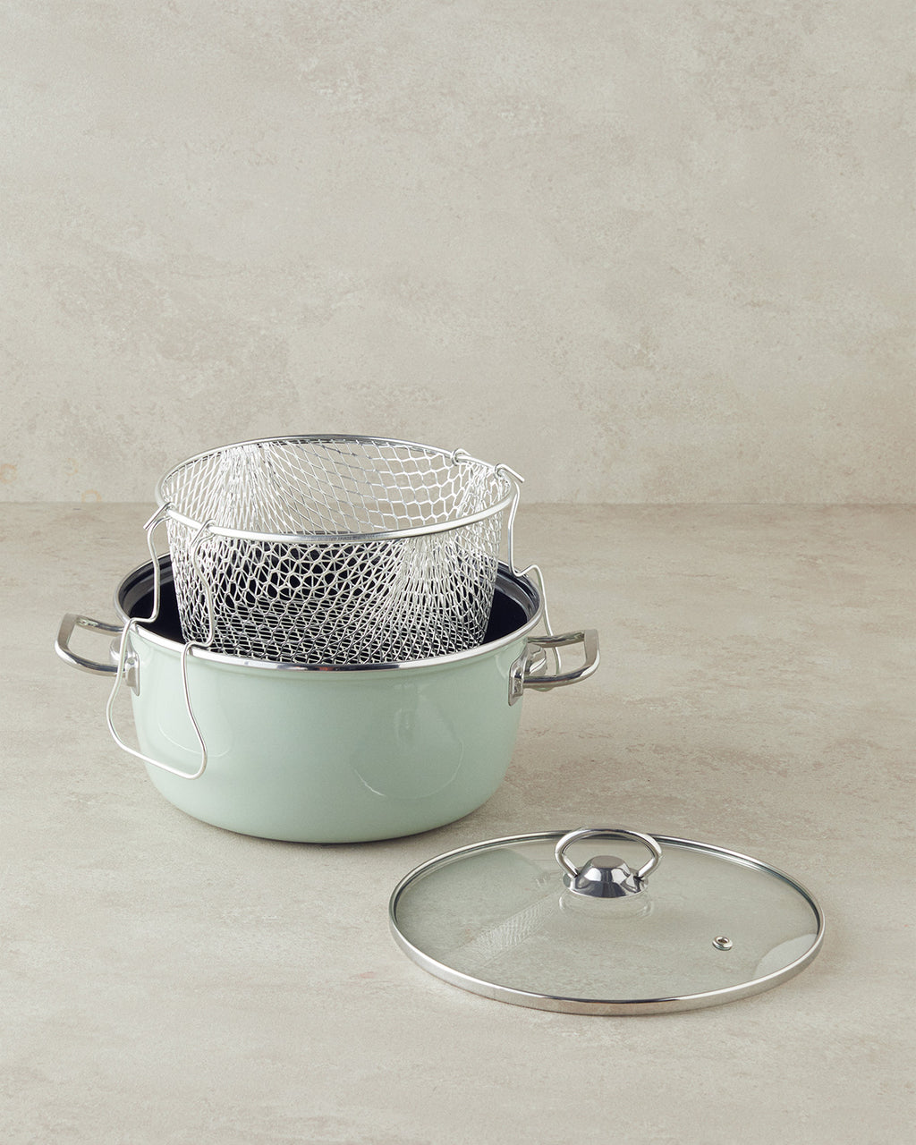 Enamel Frying Pan 22 cm - Beige (view 2)