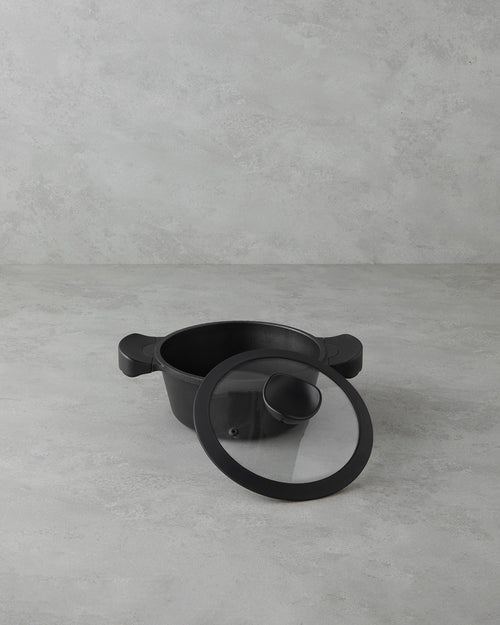 Aluminum Deep Pot Black - 20 cm