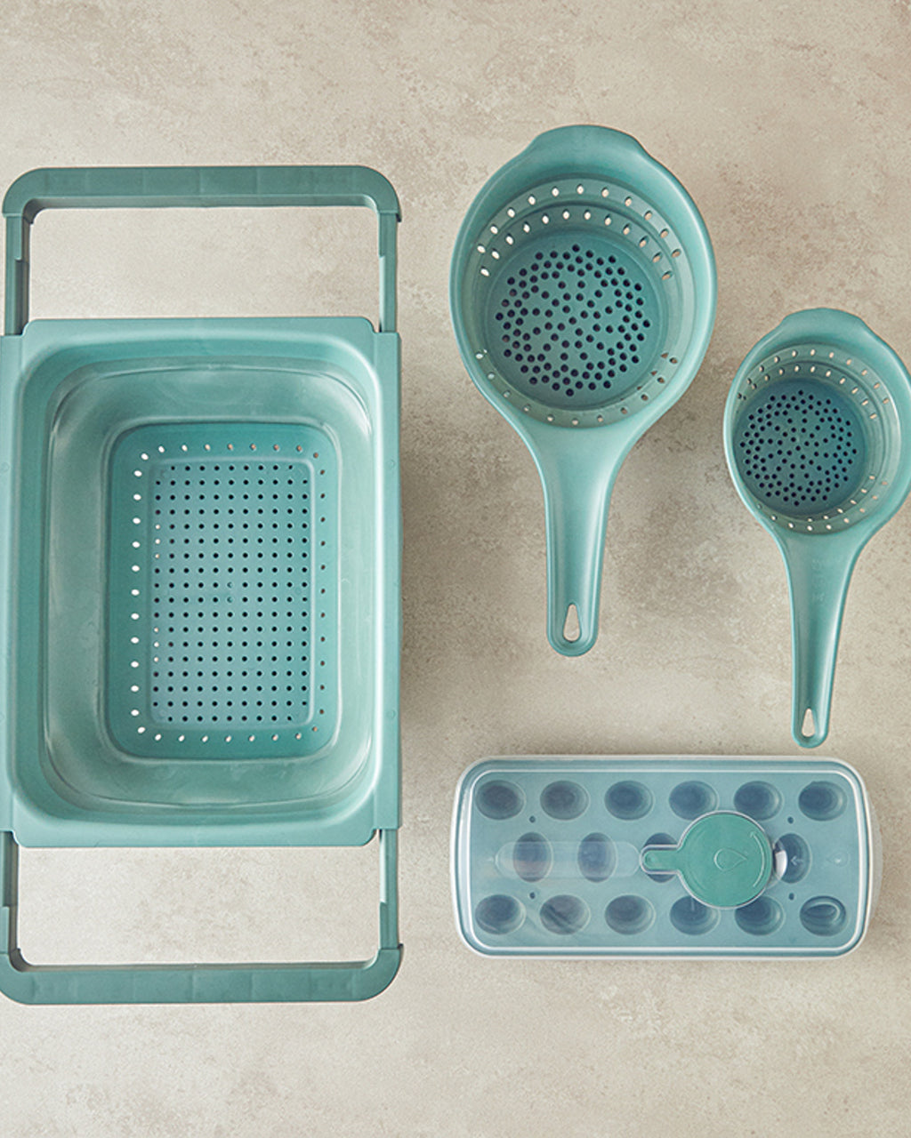 Mixed Shapes Plastic 4 Pieces Kitchen Tool 250ml+600ml +1500ml+5500ml Green (view 3)