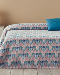 Tropical Palm Printed Summer Blanket Blue - Double 200x220 cm