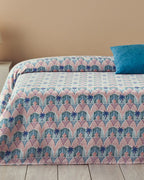Tropical Palm Printed Summer Blanket Blue - Double 200x220 cm