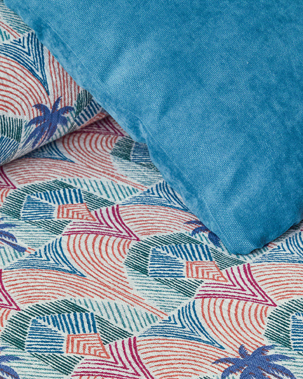 Tropical Palm Printed Summer Blanket Blue - King 240x220 cm (view 2)