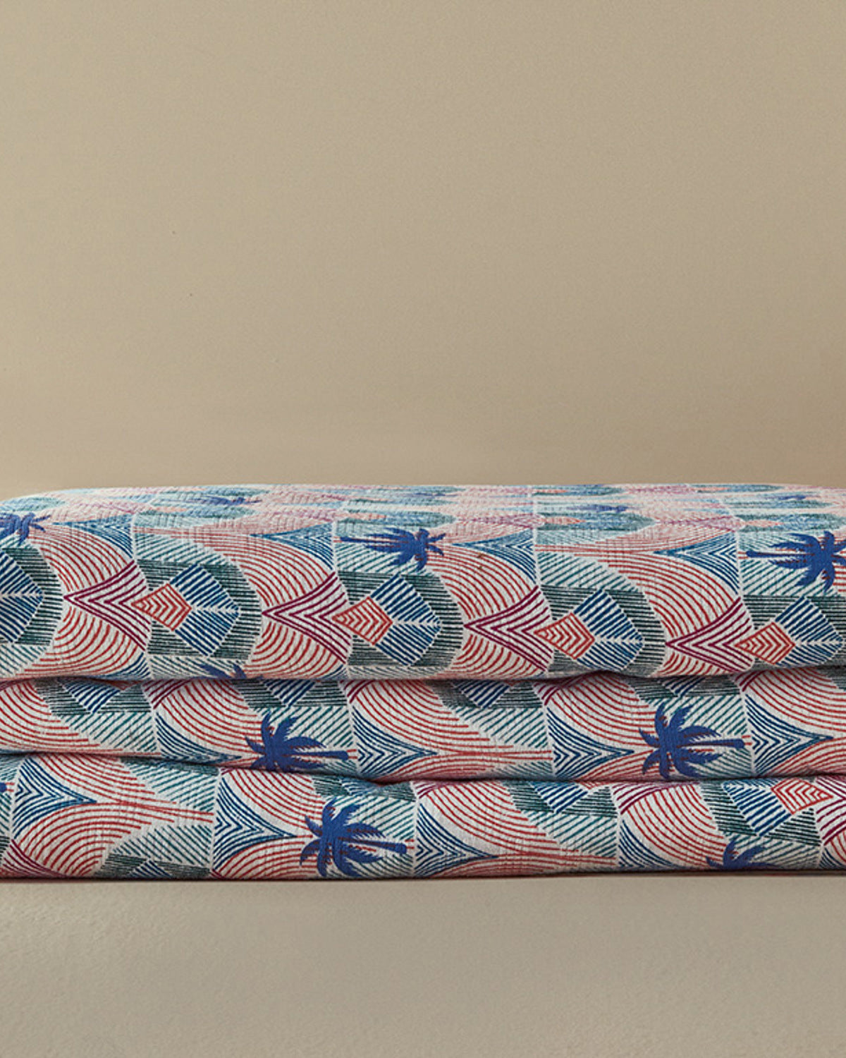 Tropical Palm Printed Summer Blanket Blue (view 6)