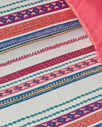 Folk Lines Printed Double Size Summer Blanket 200x220 cm Dark Pink (view 2)