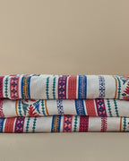Folk Lines Printed Double Size Summer Blanket 200x220 cm Dark Pink (view 3)