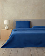 Modish Multipurpose King Size Bed Spread Set 240x220 cm Navy Blue