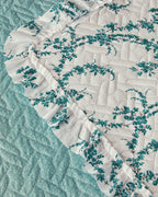 Scroll Flowers Multipurpose Single Size Bed Spread Set 160x220 cm Green (view 5)