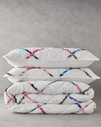 Ruffled Double Size Bed Spread Set 200x220 cm White (view 4)